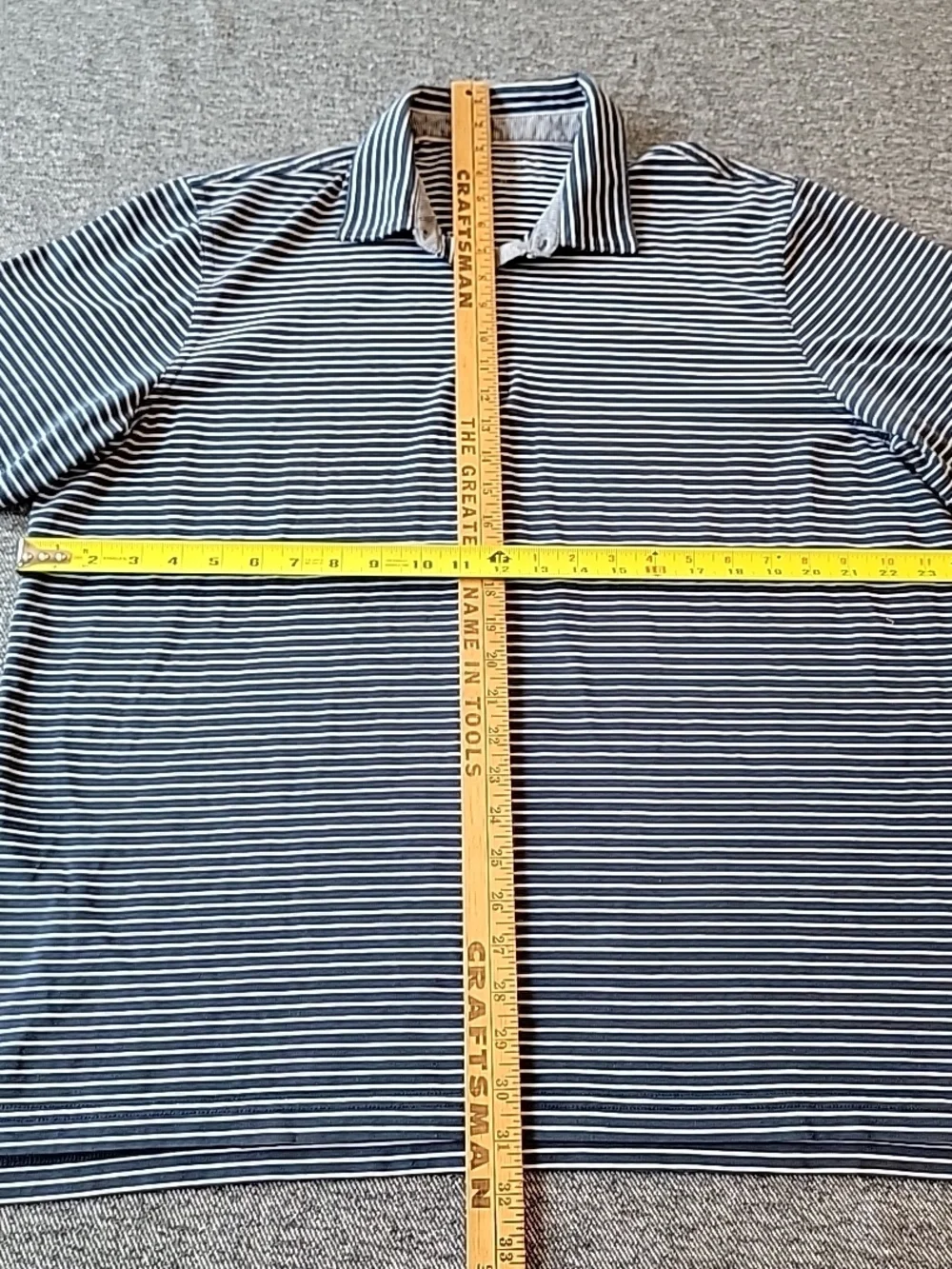 Jim Nantz Vineyard Vines Polo Shirt Men's XL Blue White Striped Performance Golf